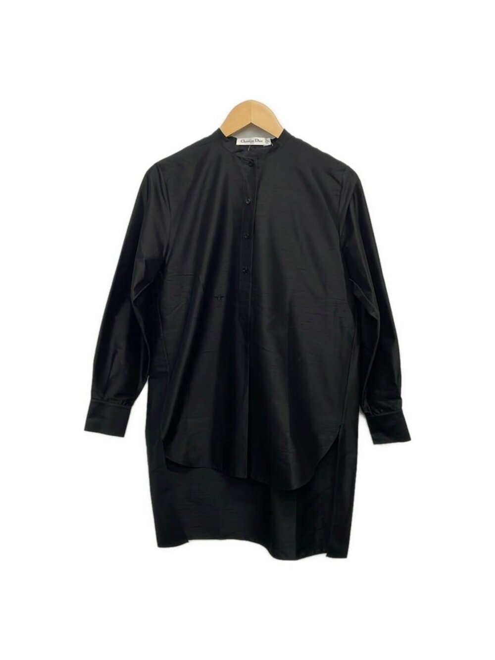 Dior Long Sleeve Shirt Blouse I 40 Black Pullover Silk Long Length Embroidery